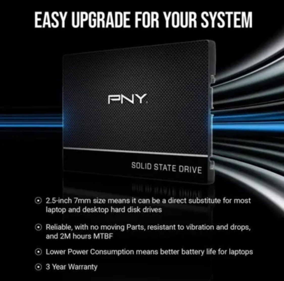 PNY - CS900 SATA - SSD interne - 2,5" - 250GB.
