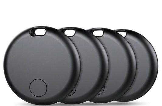 Smart Air tag, Apple Traceur Lot de 4,Traceur Fonctionne avec Apple Find My(Uniquement iOS), Batterie Durée de Vie d'un an, Localisateur de Clés/Portefeuilles/Valises/Sac à Dos(4 Noir).bien durant