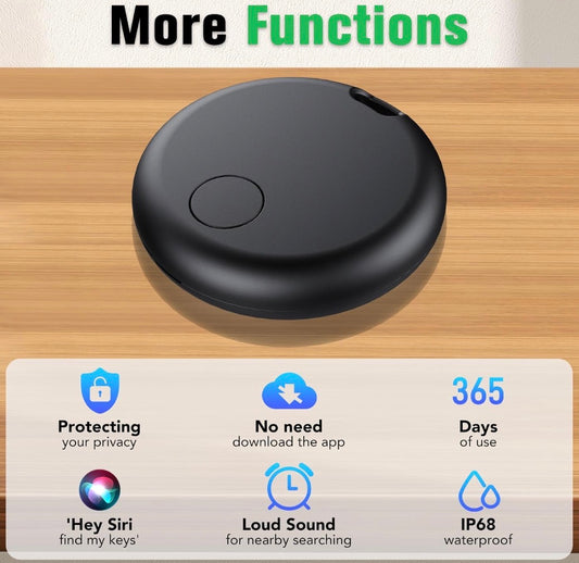 Smart Air tag, Apple Traceur Lot de 4,Traceur Fonctionne avec Apple Find My(Uniquement iOS), Batterie Durée de Vie d'un an, Localisateur de Clés/Portefeuilles/Valises/Sac à Dos(4 Noir).bien durant